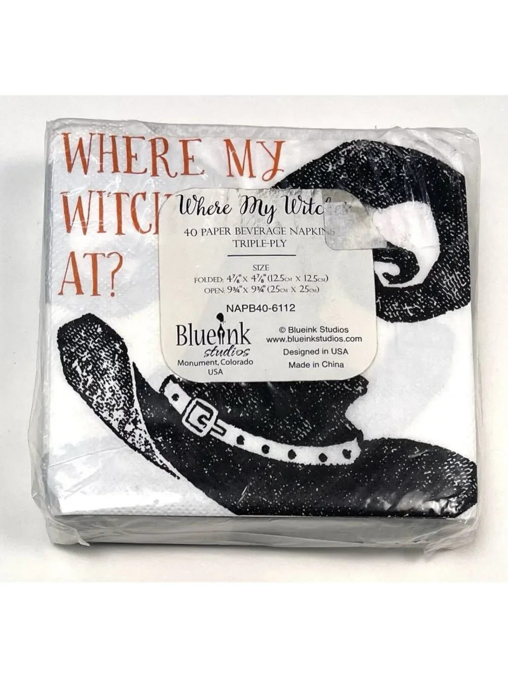 40ct Blueink Studios WHERE MY WITCHES AT 4-7/8